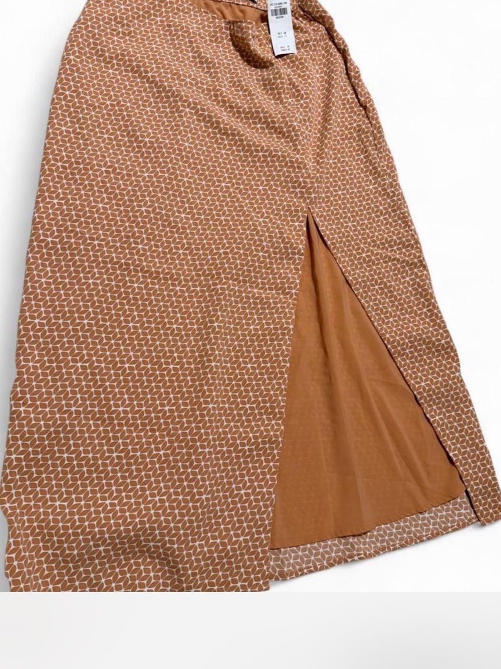Abercrombie & Fitch Rust color  Printed Midi Skirt with Front Slit